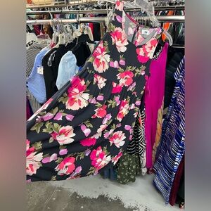 Old Navy Floral Dress - Black and Pink